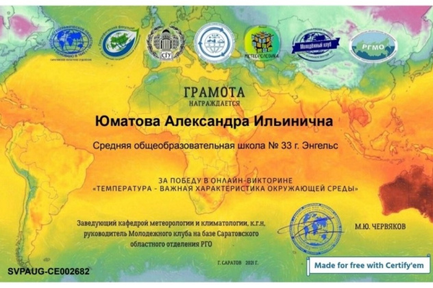 Грамота победителя