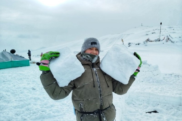 Снежные блоки готовы Снежные блоки готовы