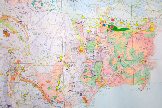 Карта полезных ископаемых юга Донецкой области