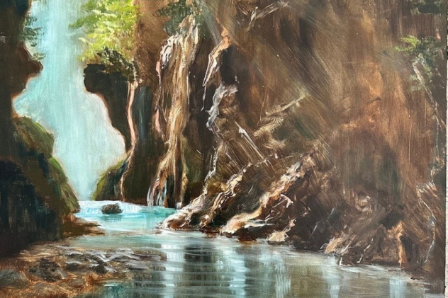 Картина победителя конкурса в номинации "Рисунок" Алины Братыкиной "Гуамское ущелье" Картина победителя конкурса в номинации "Рисунок" Алины Братыкиной "Гуамское ущелье"