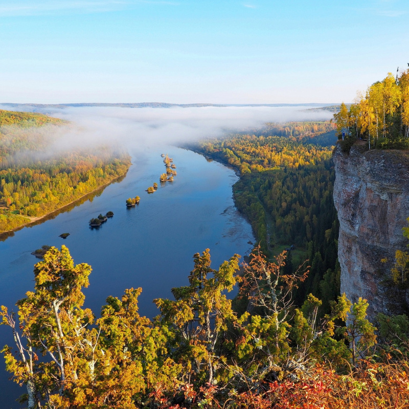 Вид с Камня Ветлан на Реку Вишеру