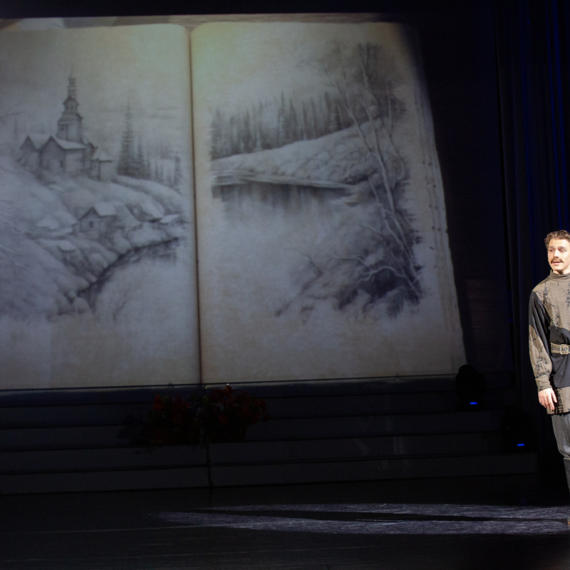 Федор Шалашов в роли Ивана Флягина Молодежный клуб РГО "Очарованный странник"