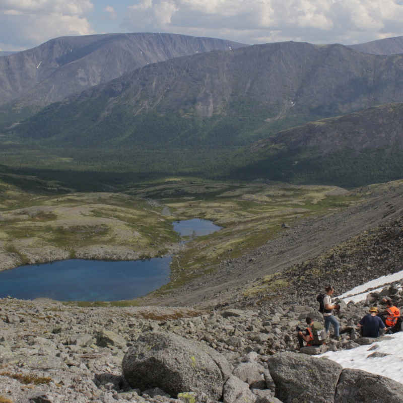 На привале с видом на оз. Австралийское. Мнимый арбуз через 100 м. Хибины, Мурманская область, июнь-июль 2022 г. 