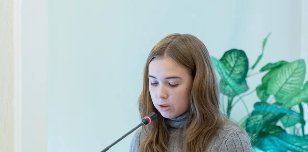 Выступление активистки МК РГО "Орловские горизонты" Варвары Судаковой