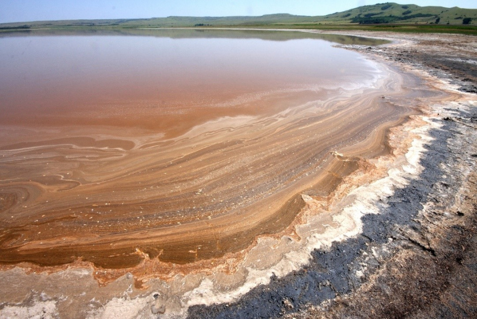 «Агатовидная» структура прибрежной зоны озера Соленое (Александровский район, Ставропольского края) (фото из доклада Ю.А. Федорова)