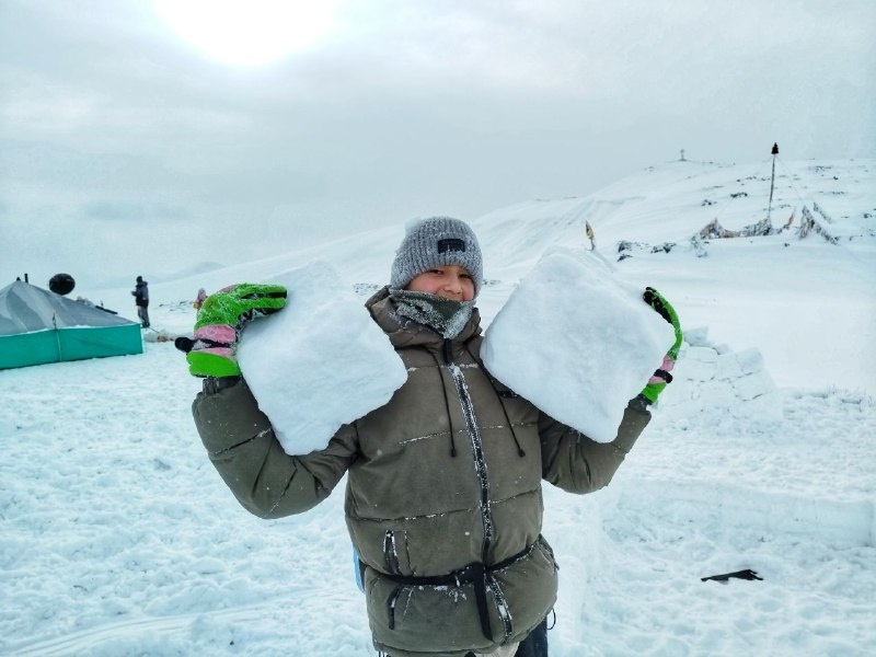 Снежные блоки готовы 