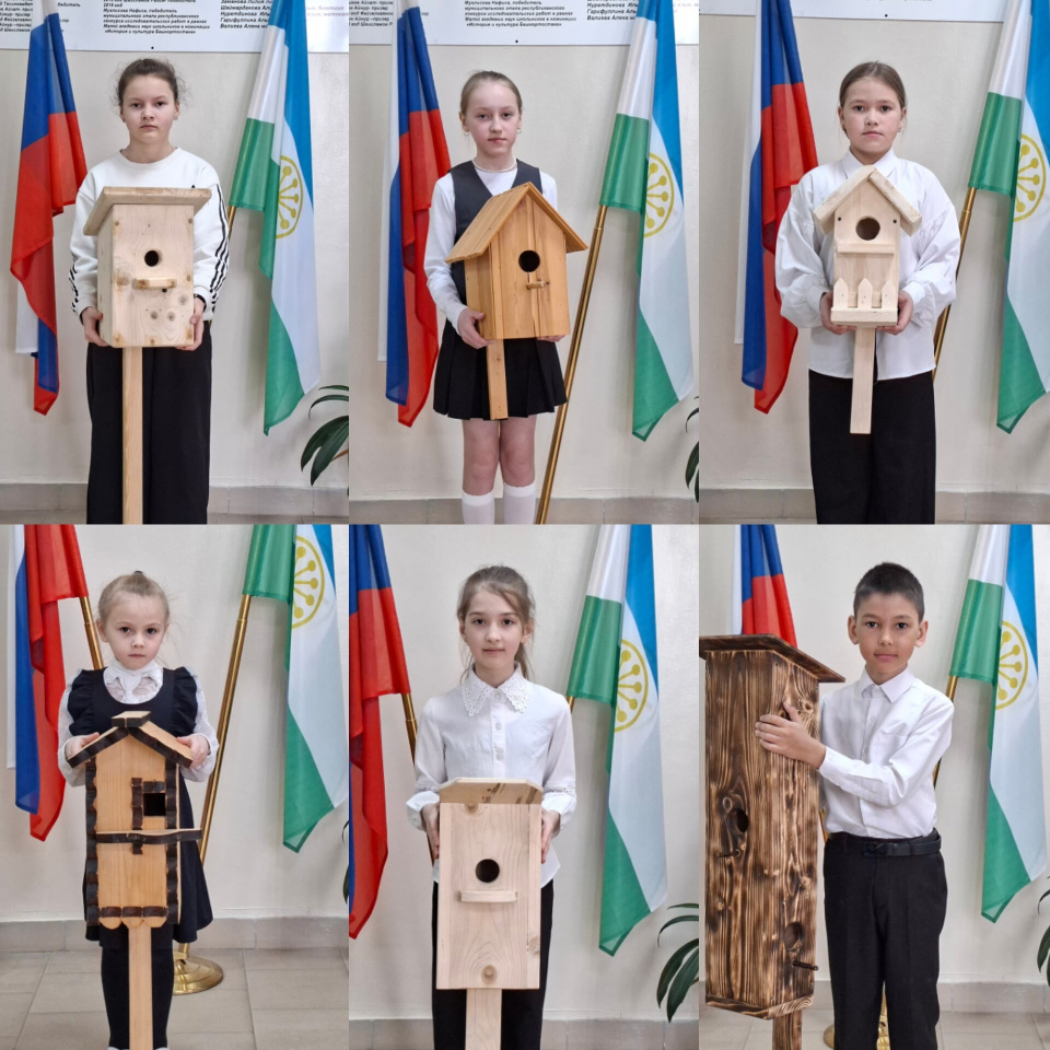 Участники конкурса с изготовленными скворечниками
