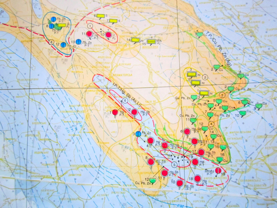 Карта полезных ископаемых севера Донецкой области